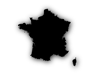 Image showing Map of France with shadow