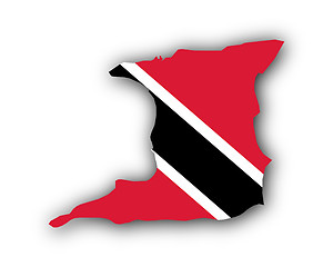 Image showing Map and flag of Trinidad and Tobago