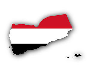 Image showing Map and flag of Yemen