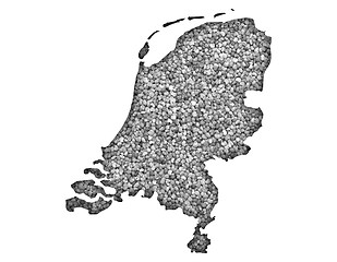 Image showing Textured map of the Netherlands in nice colors