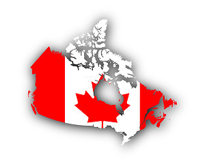 Image showing Map and flag of Canada