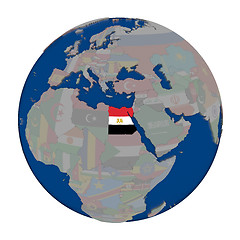 Image showing Egypt on political globe