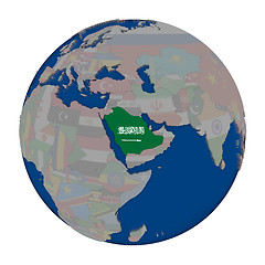 Image showing Saudi Arabia on political globe