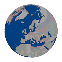 Image showing Denmark on political globe