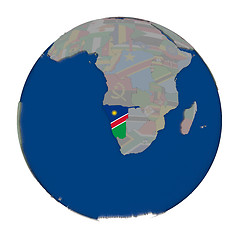 Image showing Namibia on political globe