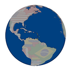 Image showing Caribbean on political globe