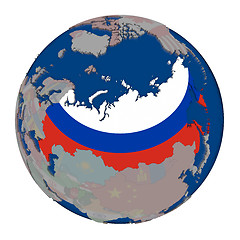 Image showing Russia on political globe