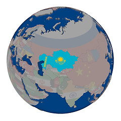 Image showing Kazakhstan on political globe