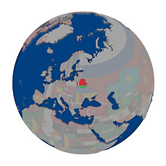 Image showing Belarus on political globe