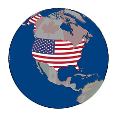 Image showing USA on political globe