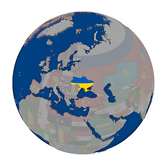 Image showing Ukraine on political globe