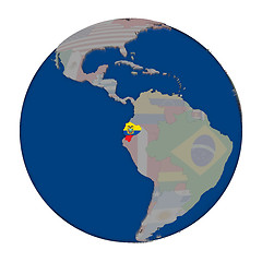 Image showing Ecuador on political globe