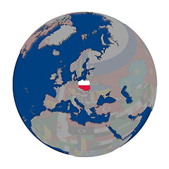 Image showing Poland on political globe
