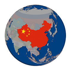 Image showing China on political globe