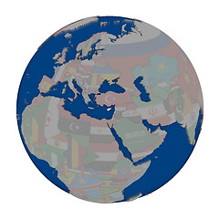 Image showing Cyprus on political globe