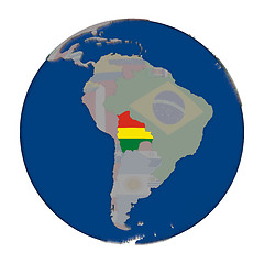 Image showing Bolivia on political globe