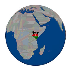 Image showing Kenya on political globe