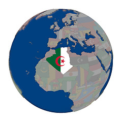 Image showing Algeria on political globe