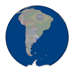 Image showing Uruguay on political globe