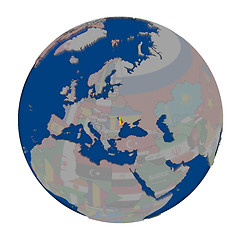 Image showing Moldova on political globe