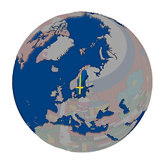 Image showing Sweden on political globe