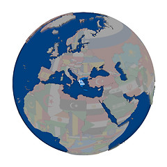 Image showing Greece on political globe