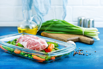 Image showing vegetables and meat in bowl