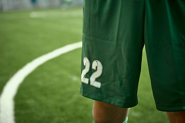 Image showing Thq legs of soccer football player