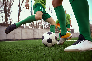 Image showing Thq legs of soccer football player