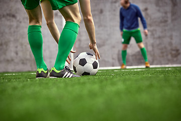 Image showing Thq legs of soccer football player