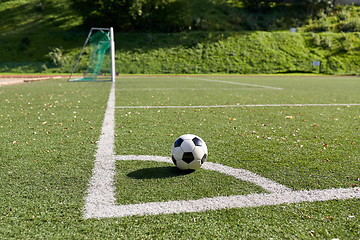 Image showing soccer ball on football field