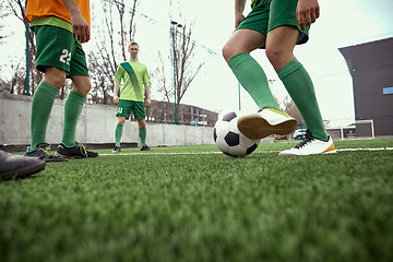 Image showing Thq legs of soccer football player