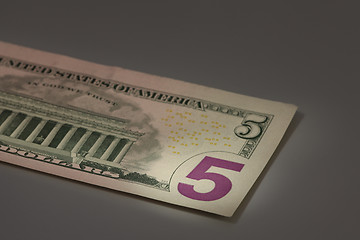 Image showing number 5 on american dollar bill