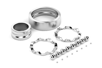 Image showing Disassembled ball bearing