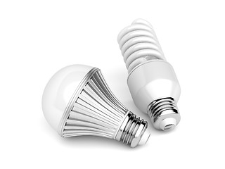 Image showing LED and CFL light bulbs