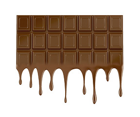 Image showing Melted chocolate bar