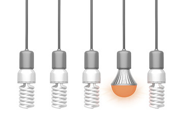 Image showing Unique glowing LED light bulb