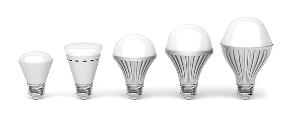 Image showing LED light bulbs on white 