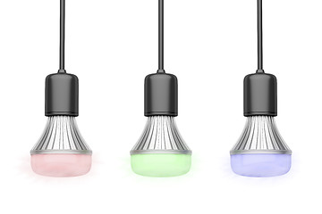 Image showing LED bulbs with different colors 