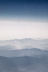 Image showing Aerial view of large mountains