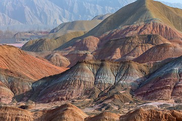 Image showing Large colorful mountains in China