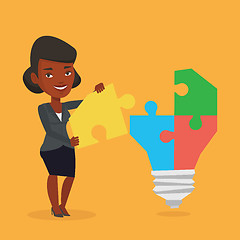 Image showing Woman having business idea vector illustration.