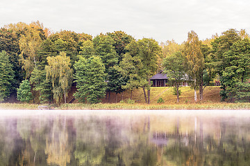 Image showing Wooden house at the Lake