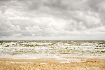 Image showing stormy sea and cloudy sky