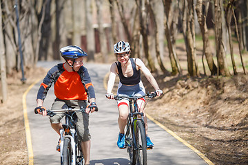 Image showing Photo of athletes on bicycles
