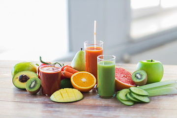 Image showing glasses with different fruit or vegetable juices