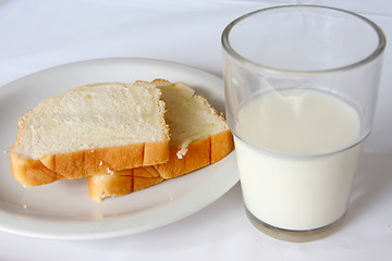 Image showing Bread and milk