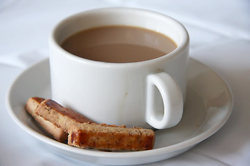 Image showing Coffee and cookies