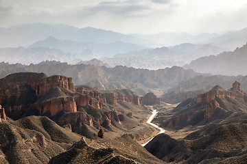 Image showing Large colorful mountains in China