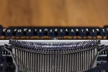 Image showing Old vintage typewriter closeup photo